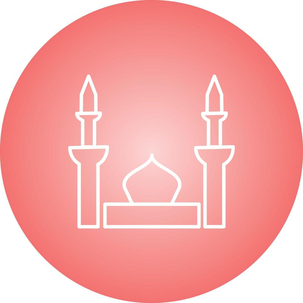 hermoso icono de vector de línea de mezquita