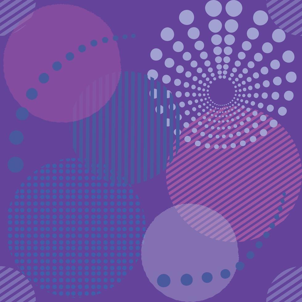 patrón sin costura pantone púrpura abstracto, fondo de esfera brillante de forma redonda circular, plantilla de impresión de tela moderna. vector