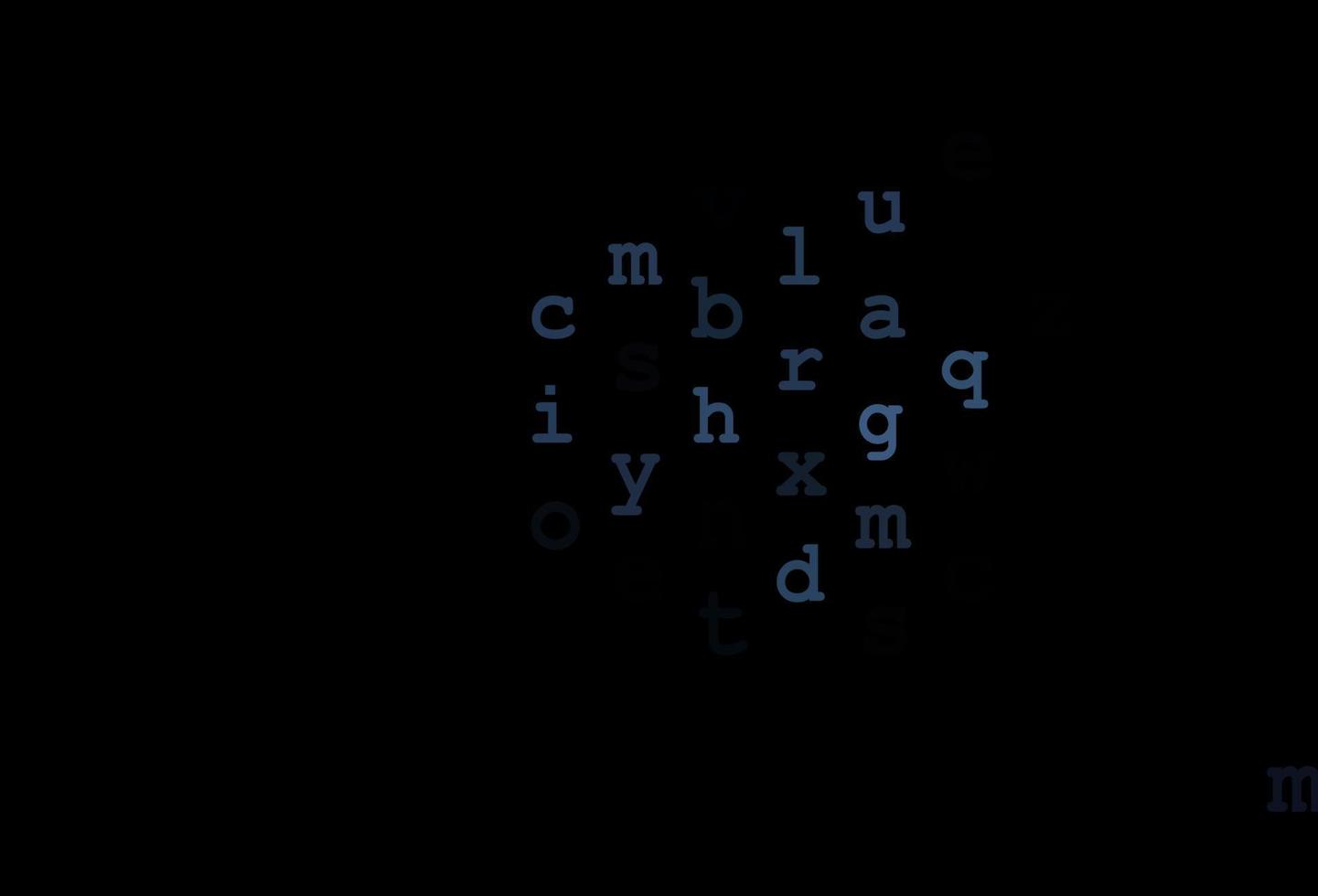 Dark black vector layout with latin alphabet.