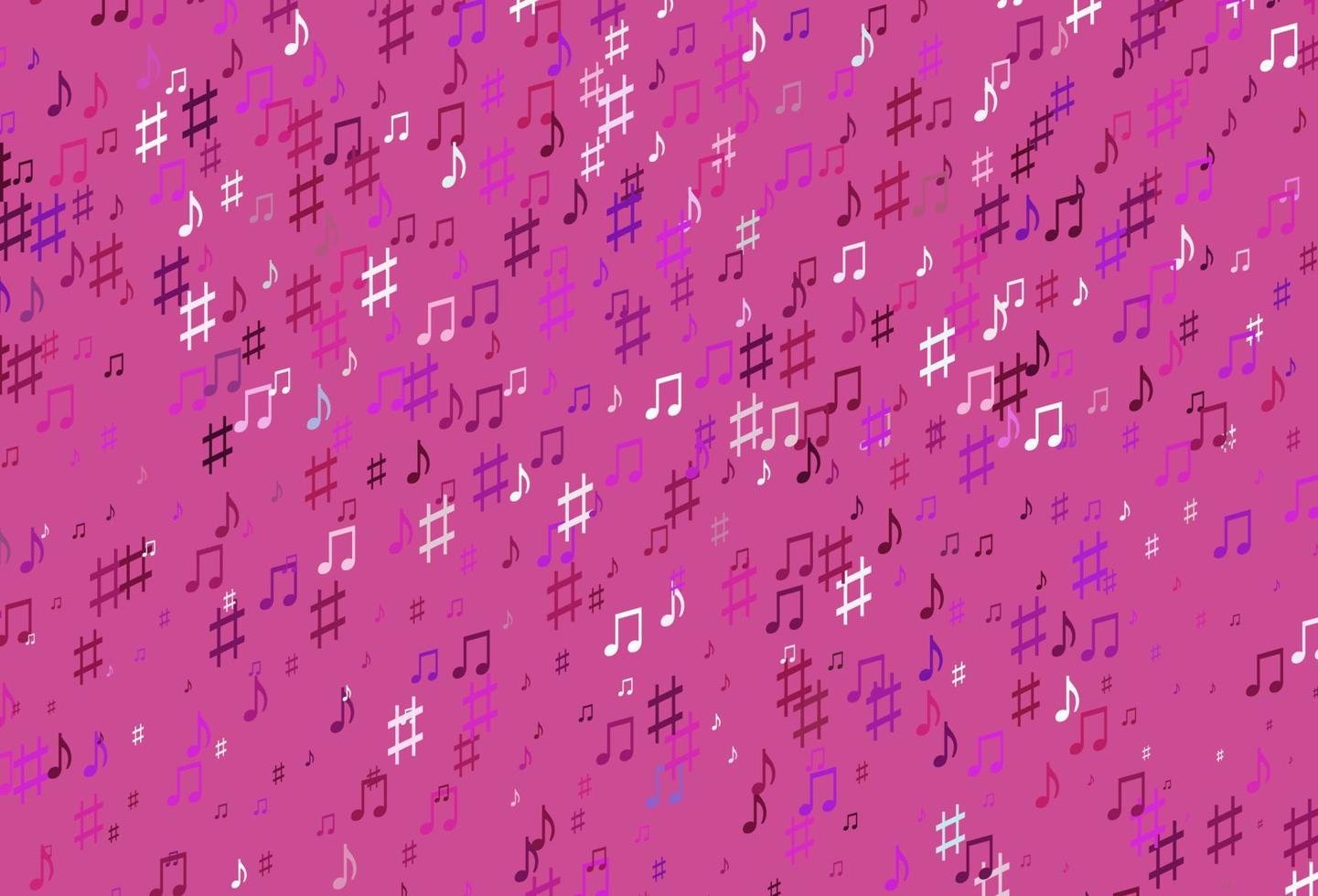 Light Pink vector pattern with music elements.