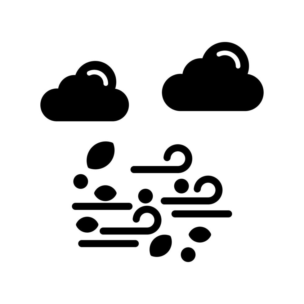 Wind Glyph Black Icon vector