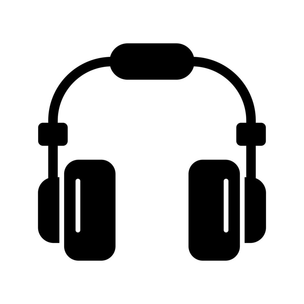 icono de glifo negro de auriculares vector