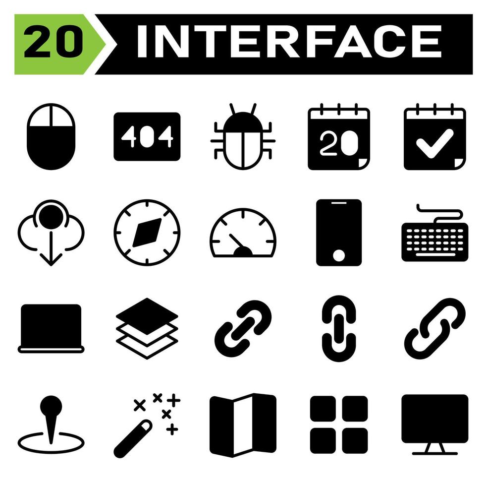 User interface icon set include download, arrow, down, downloading, compass, direction, navigation, dashboard, speedometer, performance, indicator, phone, mobile, smart phone, gadget, keyboard vector