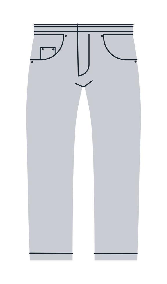 ropa para hombres, pantalones o jeans con bolsillos vector