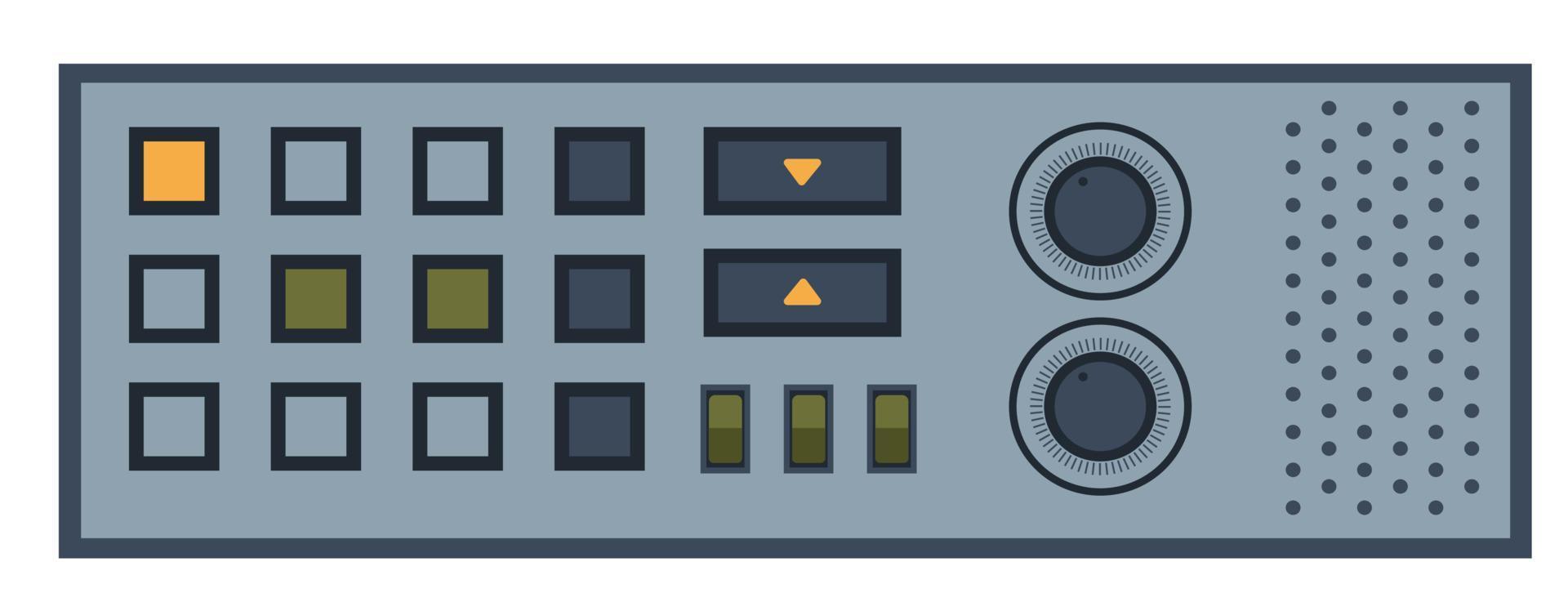 panel con botones, sistema de control con perillas vector