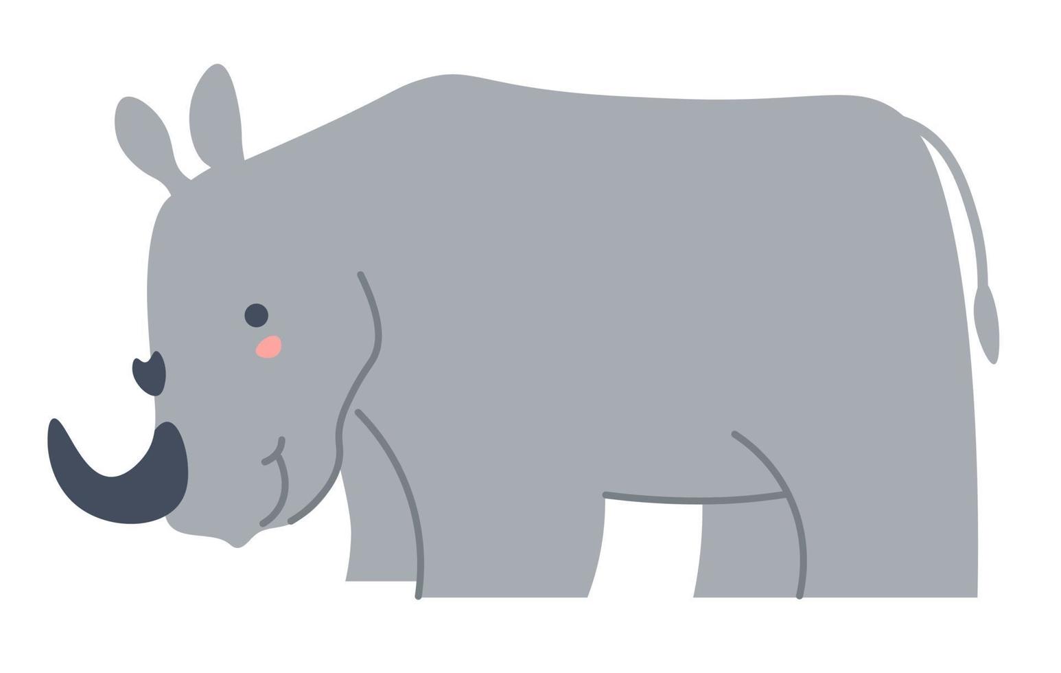 rinosaurio, retrato de rinoceronte animal rinoceronte vector