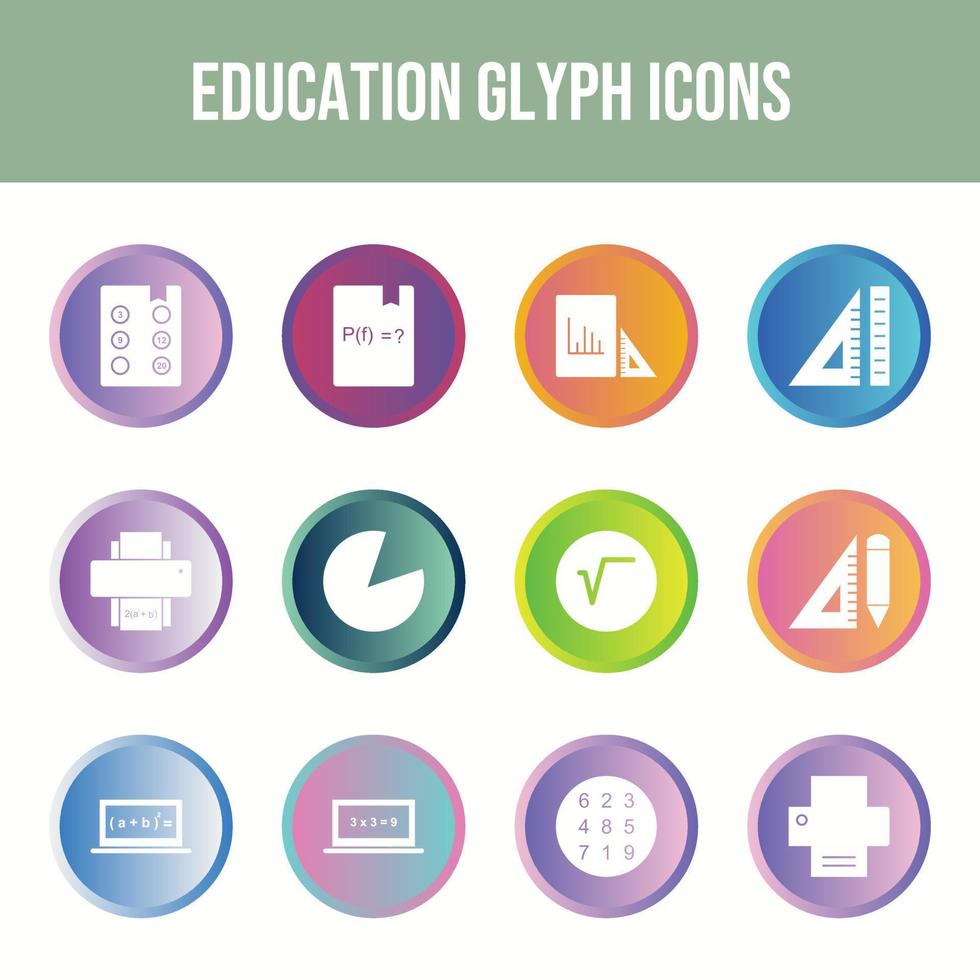 Beautiful Education Vector Icons Set