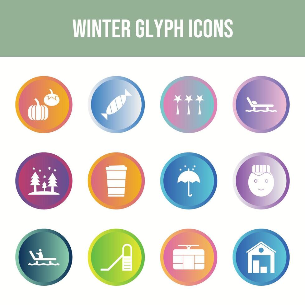 Beautiful Winter vector icon set