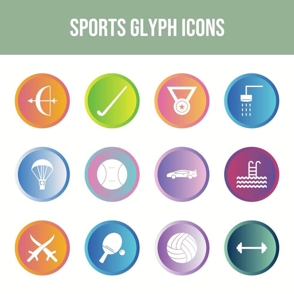 hermoso conjunto de iconos de vector de deportes