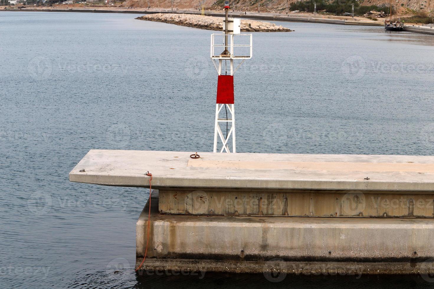 Berth on the seashore for mooring boats and yachts. photo