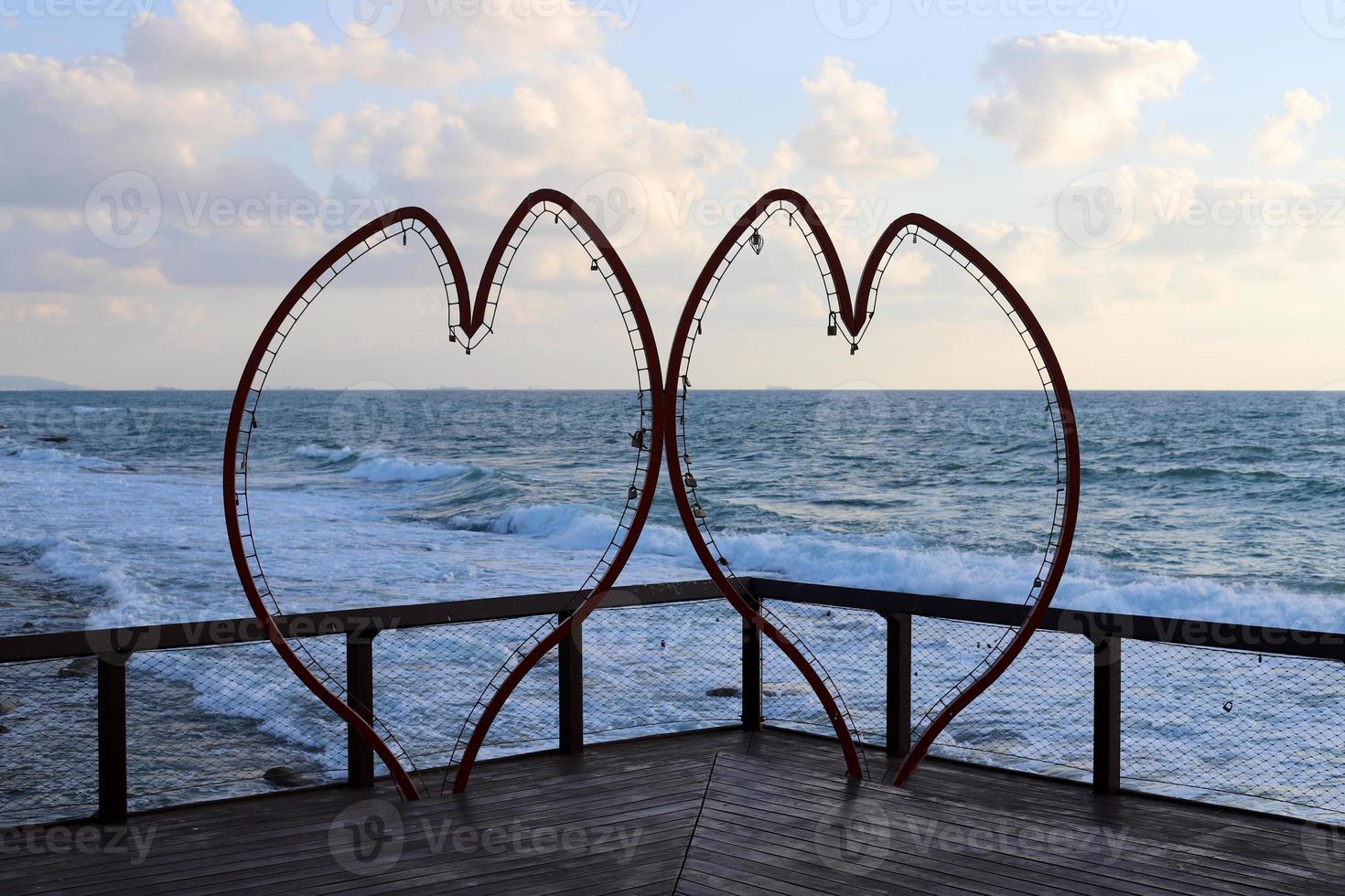 Berth on the seashore for mooring boats and yachts. photo