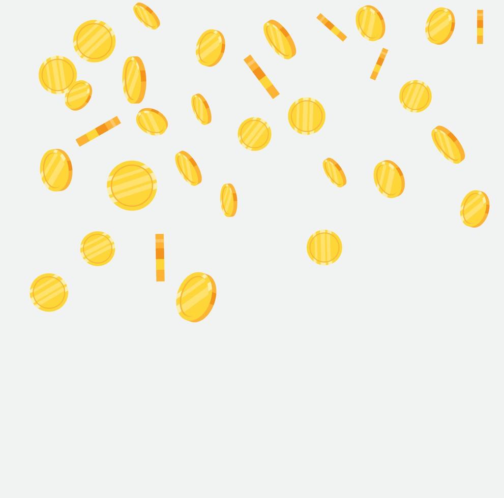 Many falling coins vector