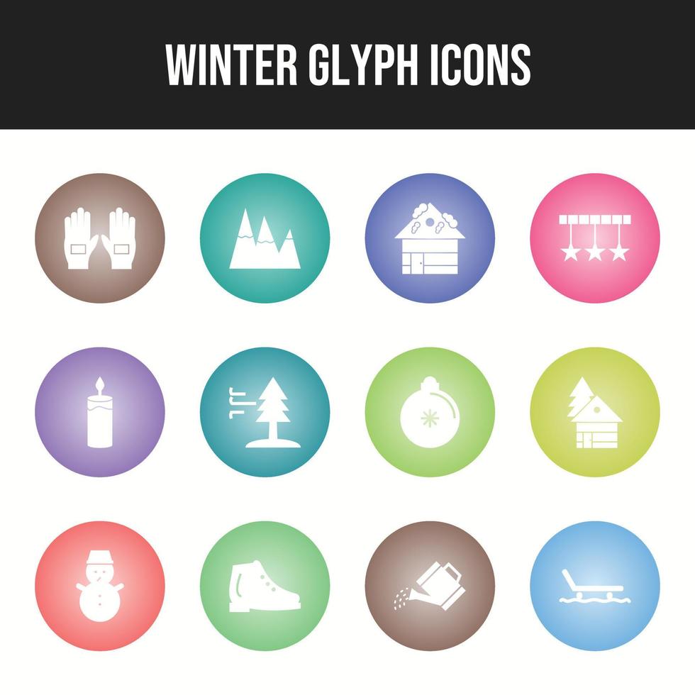 Beautiful Winter vector icon set