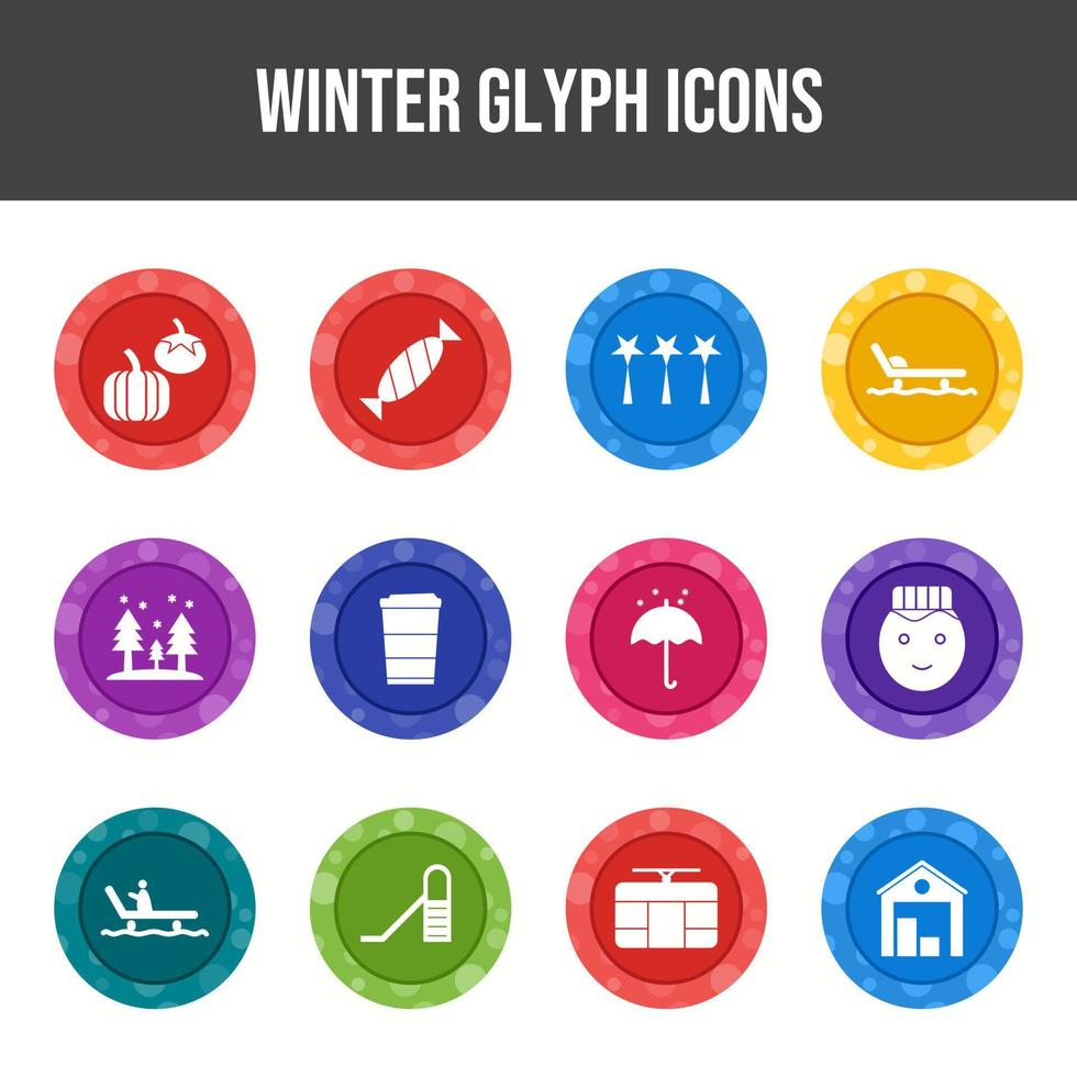 Beautiful Winter vector icon set