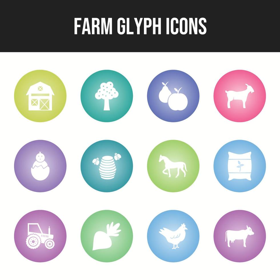 Beautiful Farm vector icon set