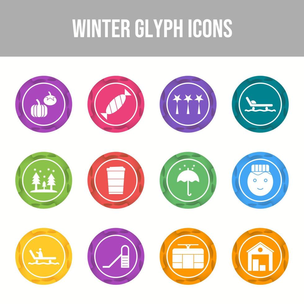 Beautiful Winter vector icon set