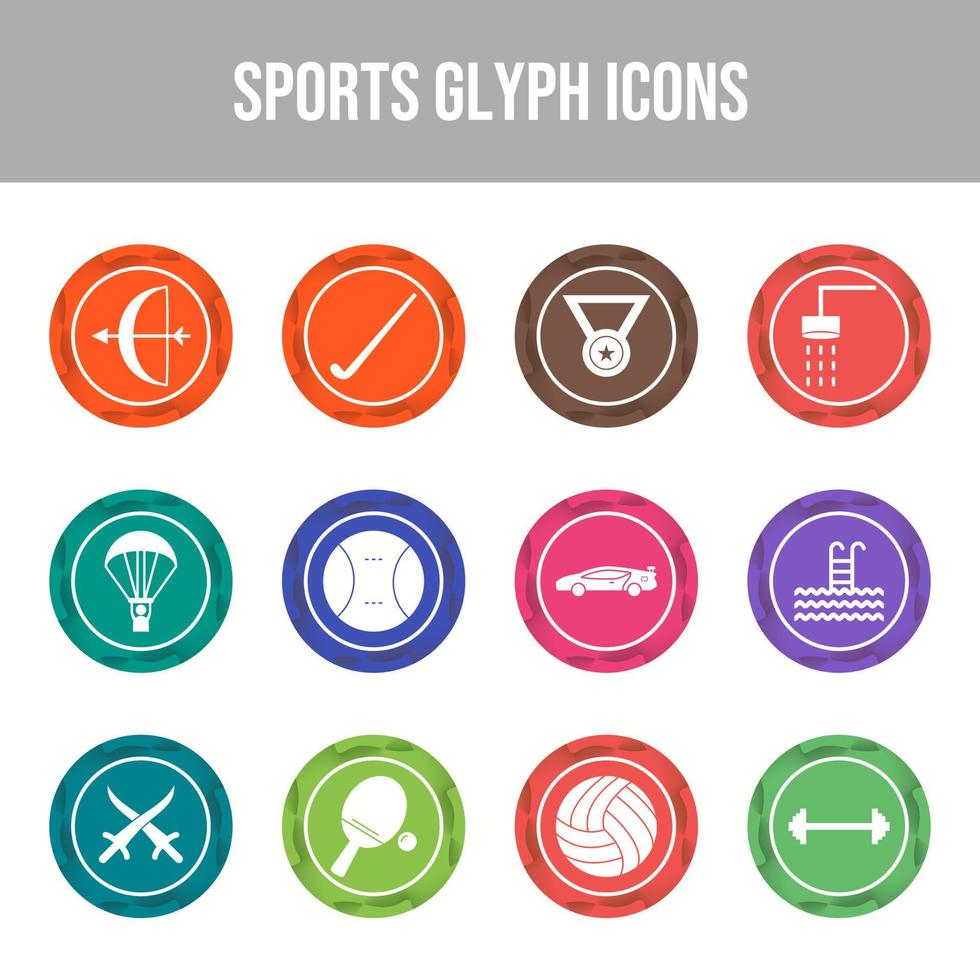 hermoso conjunto de iconos de vector de deportes