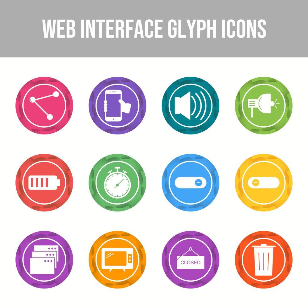 hermoso conjunto de iconos de vector de interfaz web