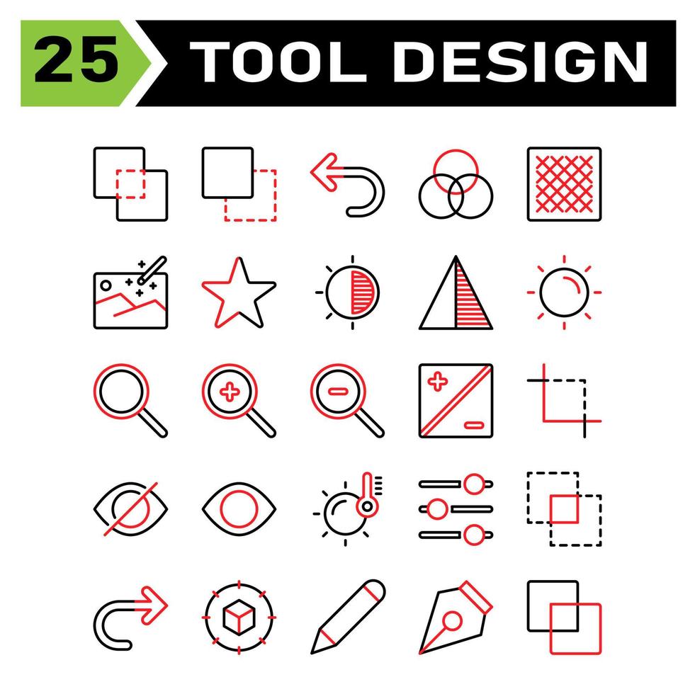 Internet of things icon set include combine, unite, edit, design, tool, exclude, undo, color, gradient, composition, editing, texture, image, picture, magic, improve, star, favorite, rate, contrast vector