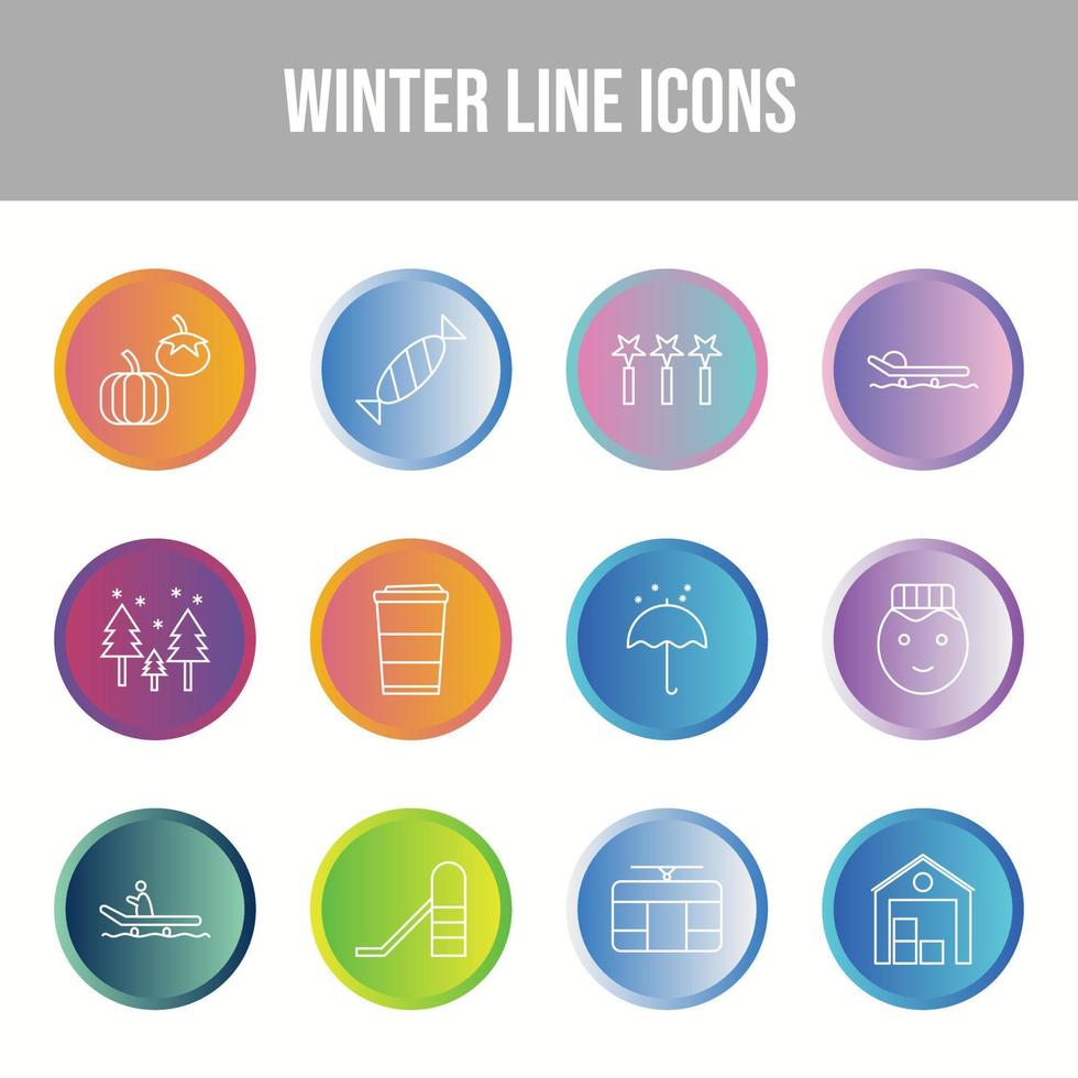 Beautiful Winter vector icon set