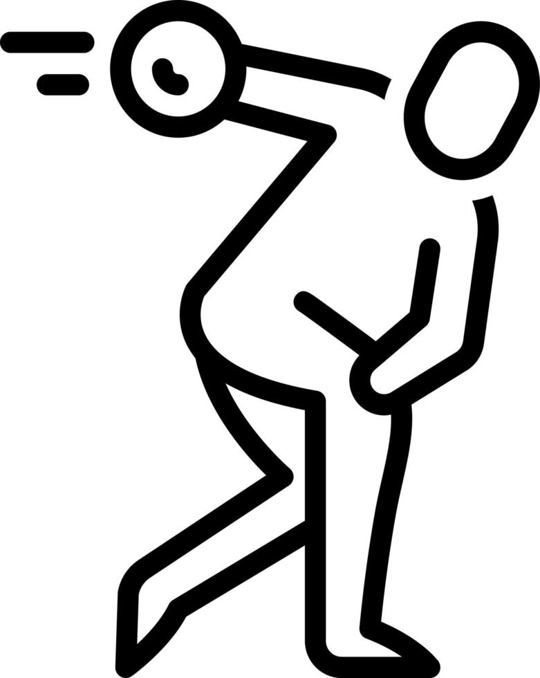 line icon for throwing vector