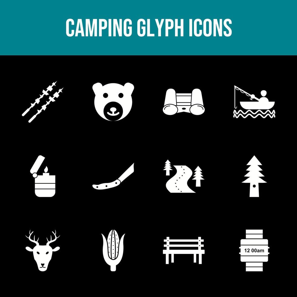 Beautiful Camping vector icon set