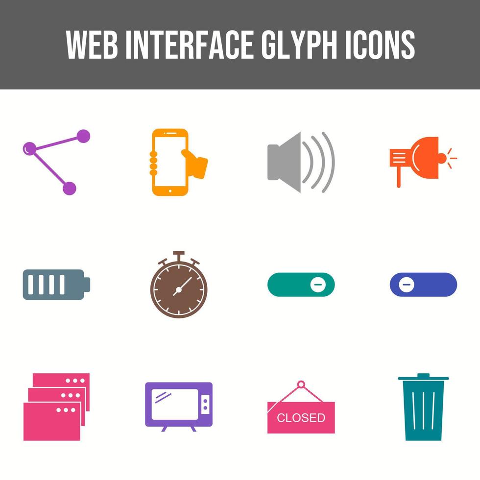 hermoso conjunto de iconos de vector de interfaz web