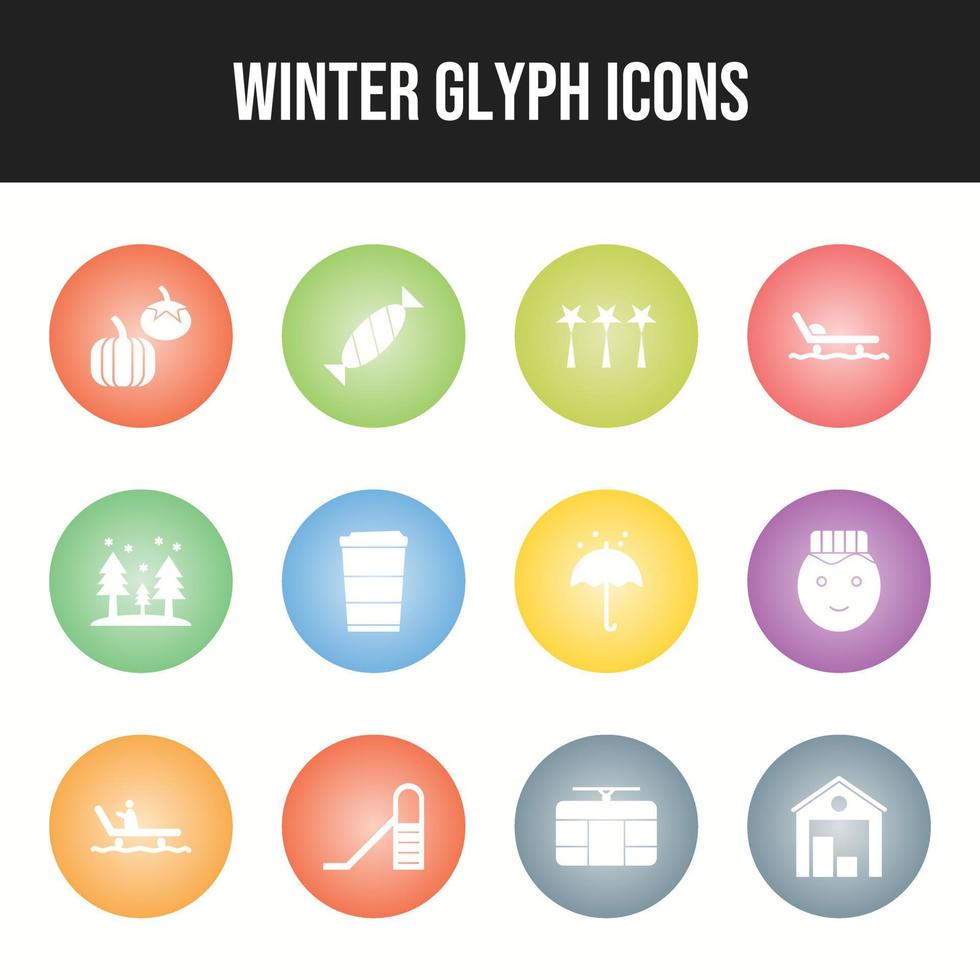 Beautiful Winter vector icon set