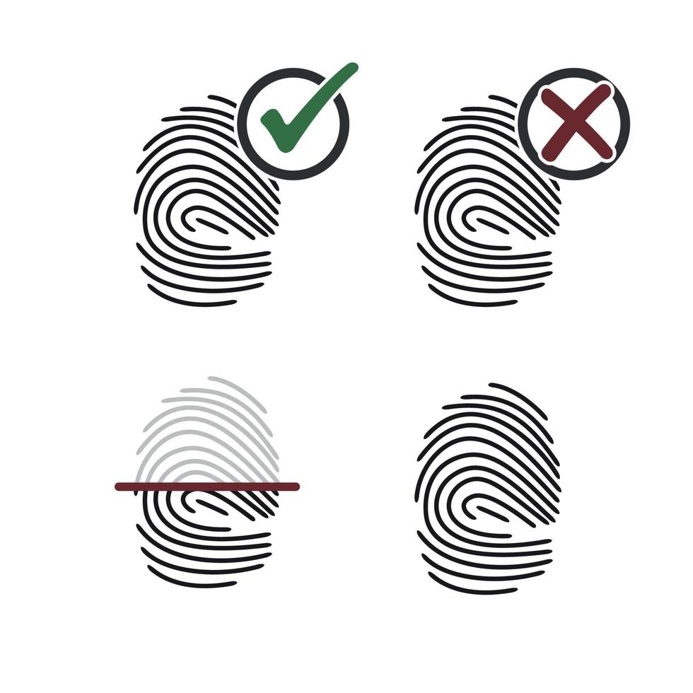 Set of icons on a theme finger print vector