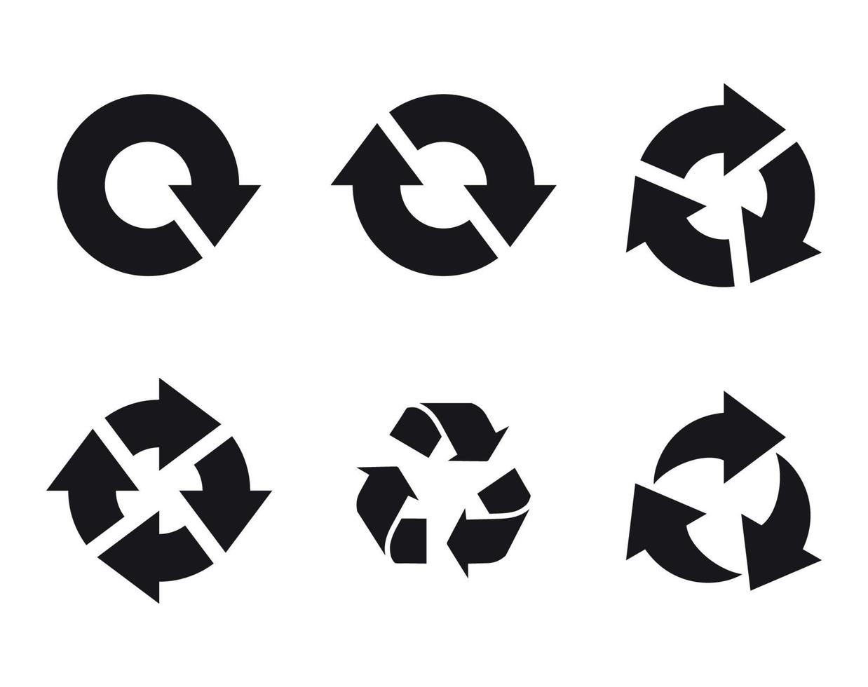 Set of arrow refresh reload rotation sign icons vector