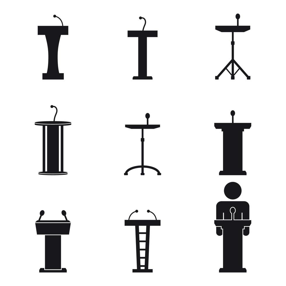 Set of isolated icons on a theme podium tribunes vector