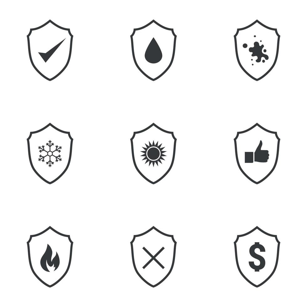 simple protection icons on white background vector