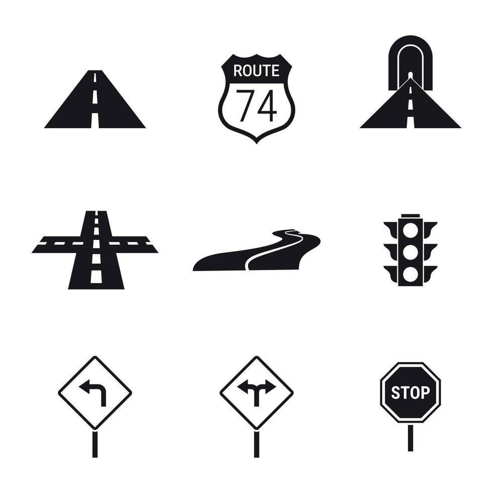 Set of isolated icons on a theme road on white background vector