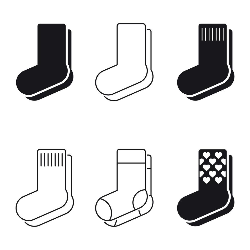 Set of simple black icons on a theme socks vector