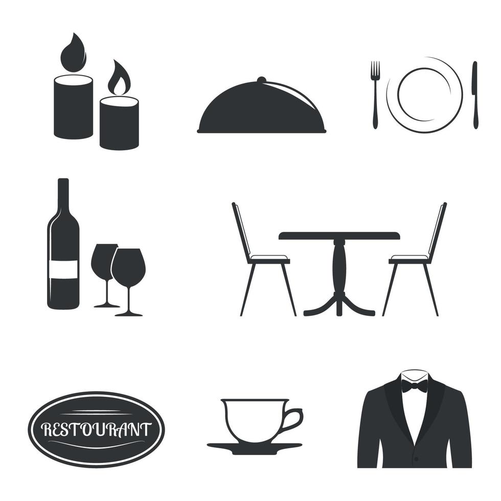 Set of icons on a theme restaurant vector