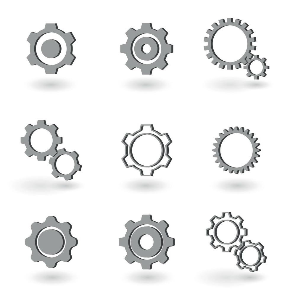 Set of icons on a theem gears vector