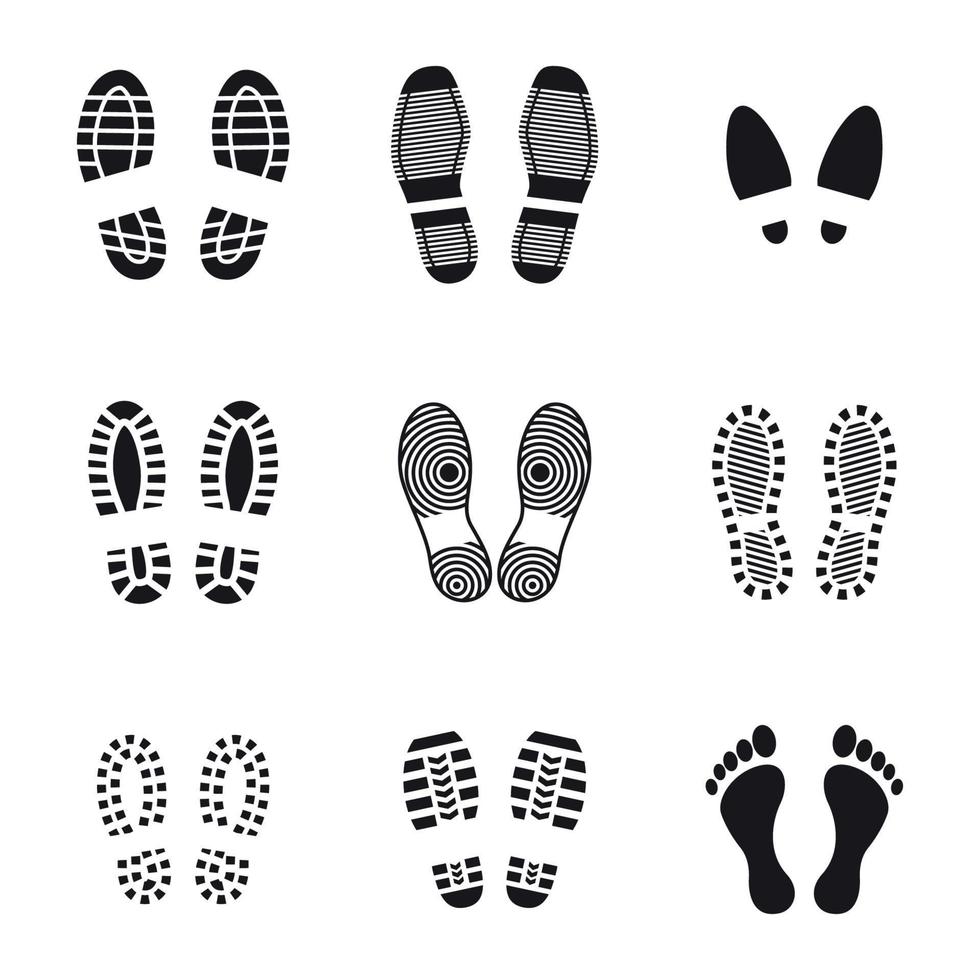 Set of isolated icons on a theme footprints vector