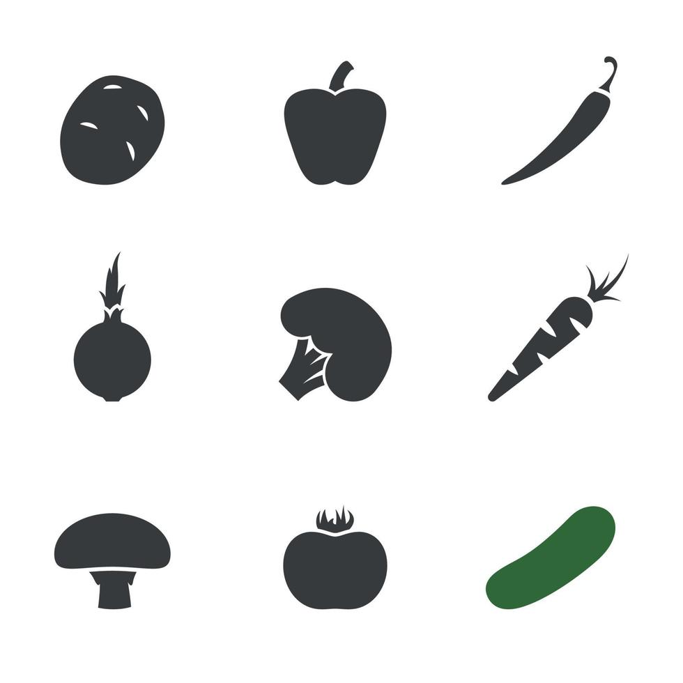 Set of isolated icons on a theme vegetables vector