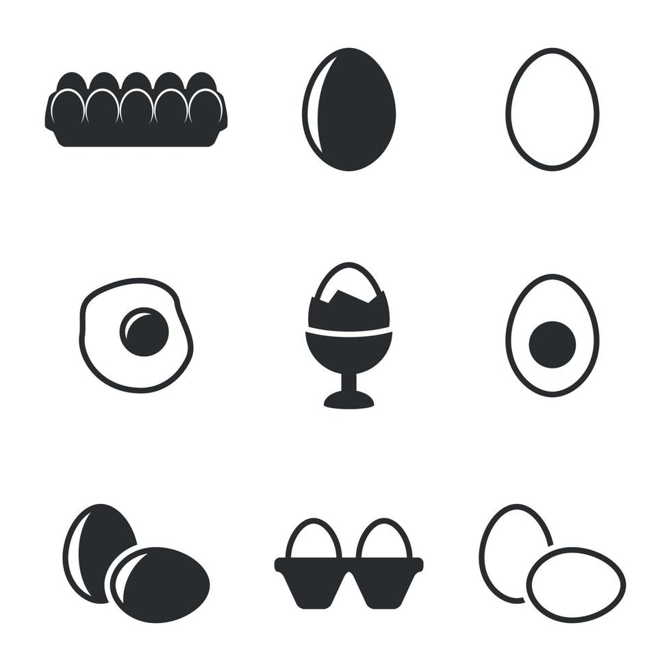 conjunto de iconos aislados en un tema huevos vector