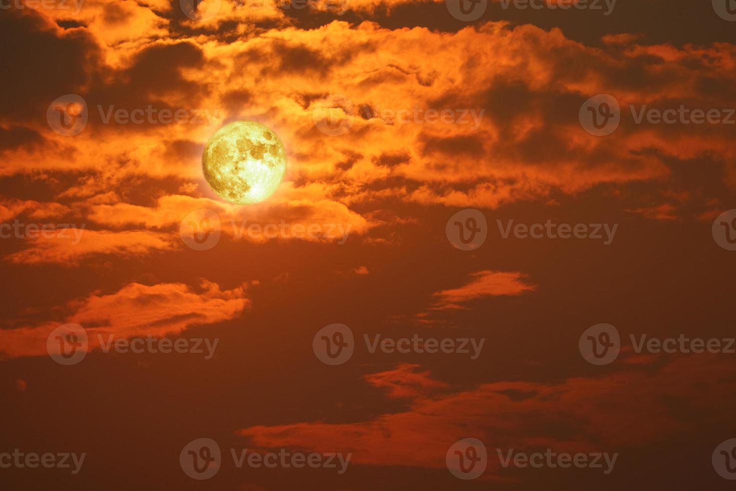 Full blood moon back dark red cloud on the night sky photo