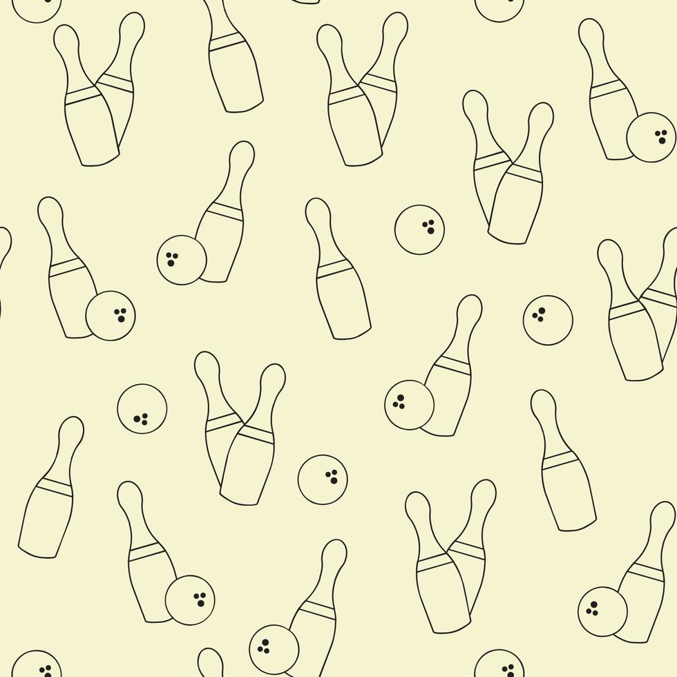Seamless bowling vector pattern. Sport background. Logo template. Bowling club, tournaments. Sport icon
