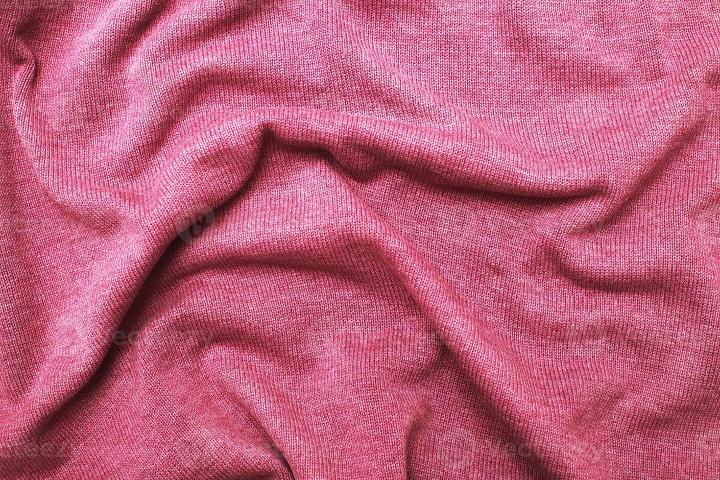 burgundy viva magenta wrinkled plush fabric background texture, soft material pattern photo