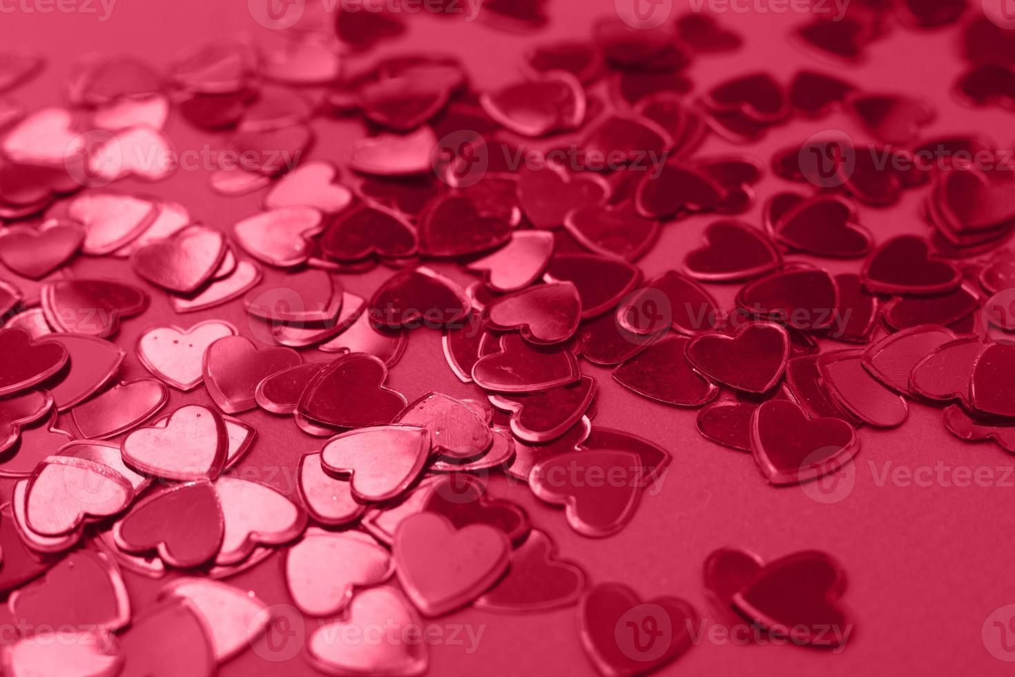 red hearts confetti background. wedding invitation, Valentines background, love, date concept photo