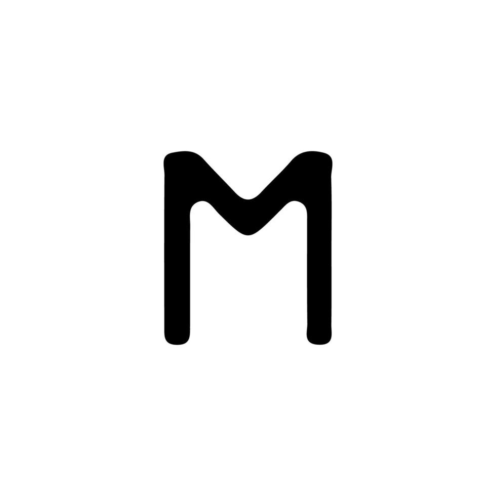 icono m. símbolo de fondo de cartel de estilo simple. elemento de diseño del logotipo de la marca m. signo m. m impresión de camisetas. vector para pegatina.