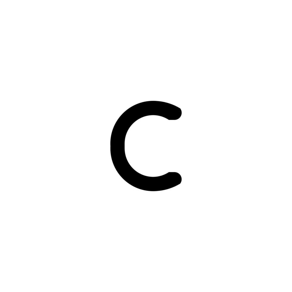 C icon. Simple style C company poster background symbol. C brand logo design element. C t-shirt printing. Vector for sticker.