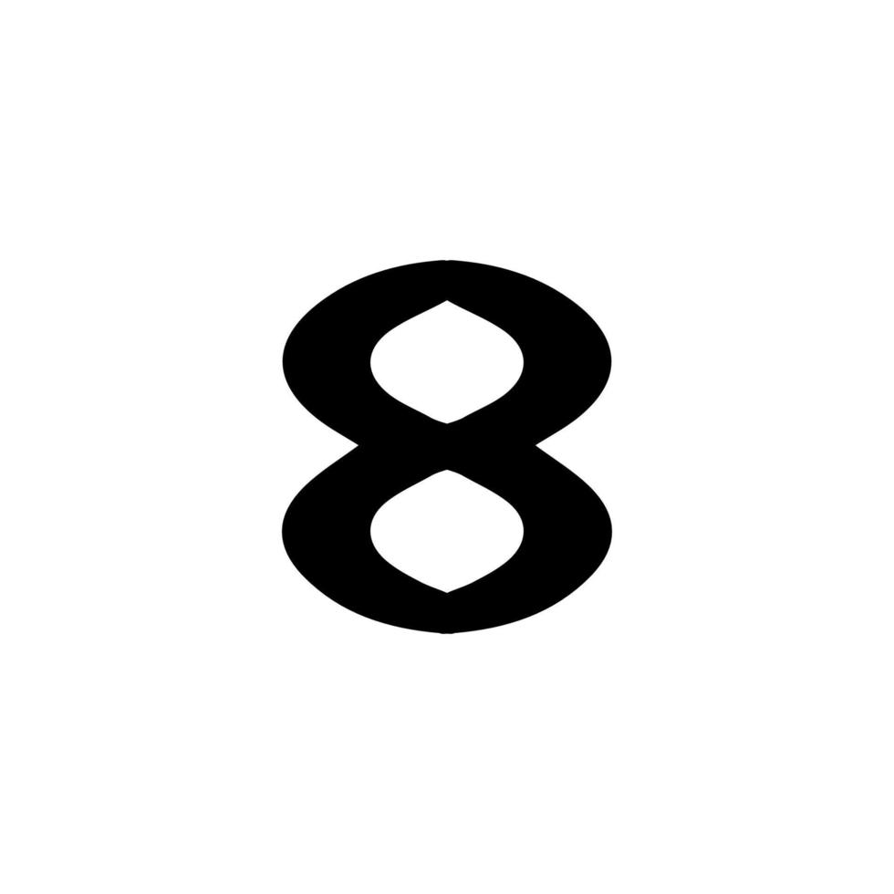 8 icono. símbolo de fondo de cartel de empresa de estilo simple 8. Elemento de diseño del logo de 8 marcas. 8 signo. Impresión de 8 camisetas. vector para pegatina.
