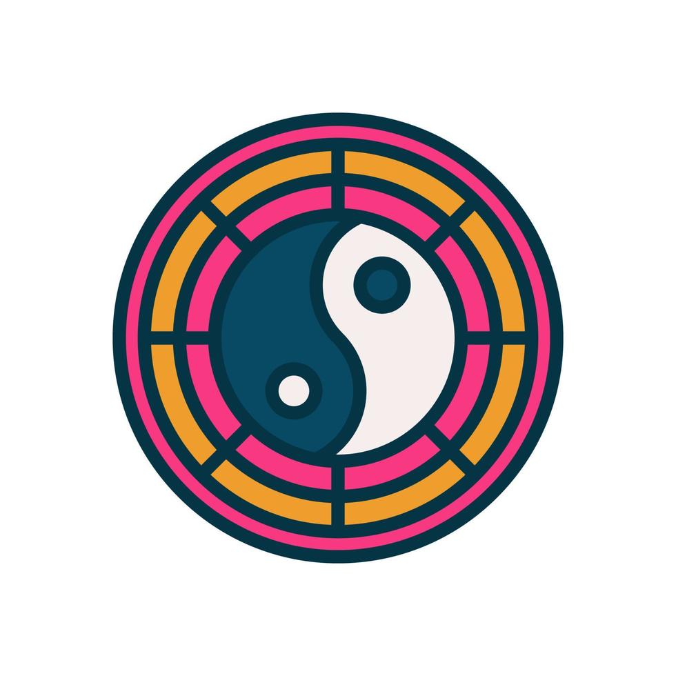 icono de yin yang para su sitio web, móvil, presentación y diseño de logotipo. vector