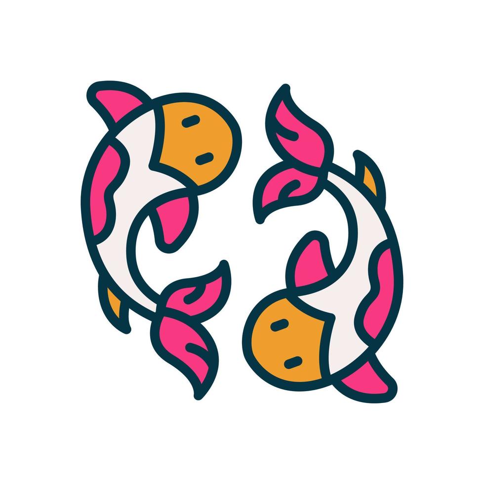 icono de pez koi para su sitio web, móvil, presentación y diseño de logotipo. vector