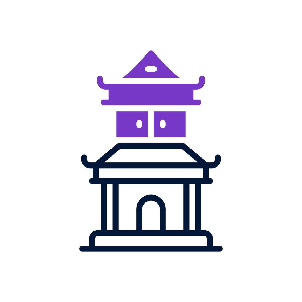 icono del templo chino para su sitio web, móvil, presentación y diseño de logotipo. vector