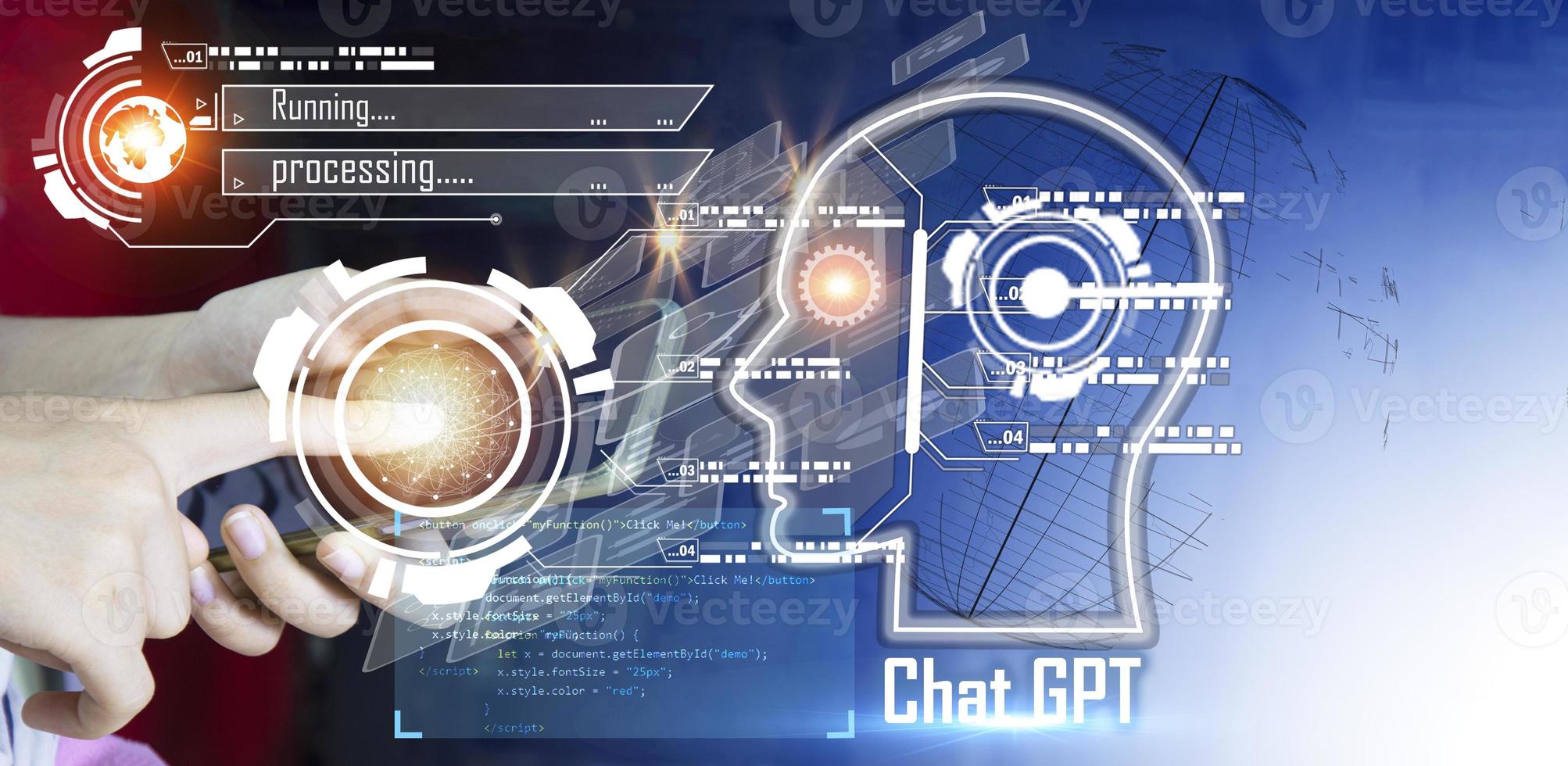 conceptualmente, chatgpt, chat gpt es un chatbot ai o inteligencia artificial que puede comunicarse a través de mensajes con humanos de forma natural. foto